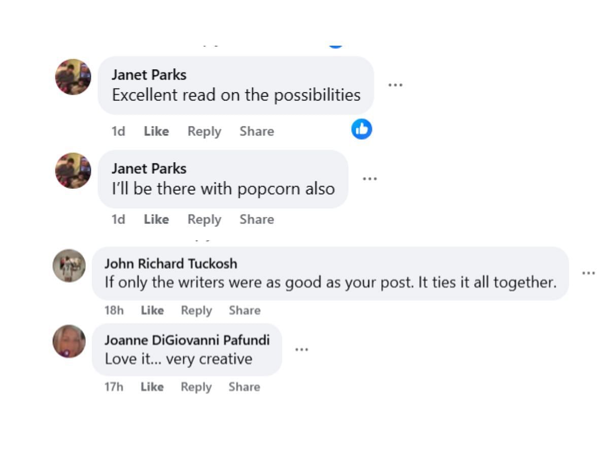 Comments by fans on the post (Image via Facebook/@Gethro Dorcent)